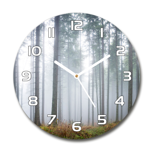Wanduhr glas rund Nebel im Wald