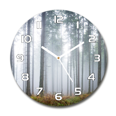 Wanduhr glas rund Nebel im Wald