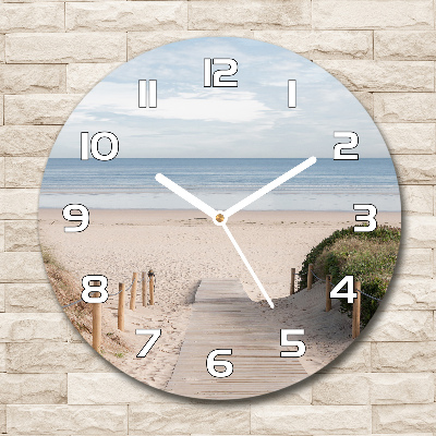 Wanduhr rund Weg zum Strand