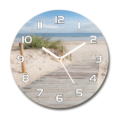Wanduhr glas rund Strand