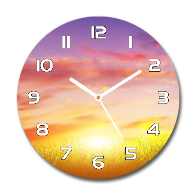 Wanduhr rund Sonnenuntergang
