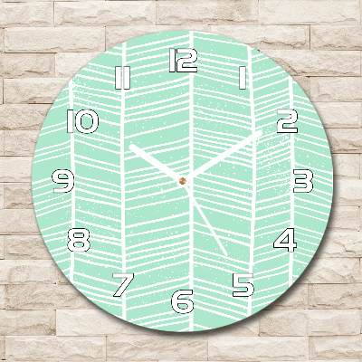 Wanduhr rund Fischgrätmuster