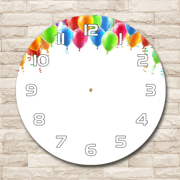 Wanduhr rund Bunte Luftballons