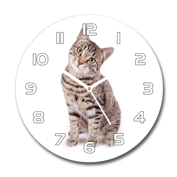 Wanduhr rund Katze