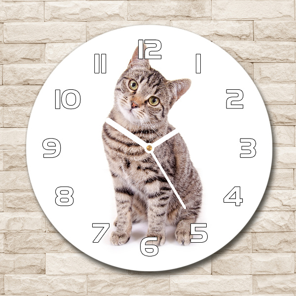 Wanduhr rund Katze