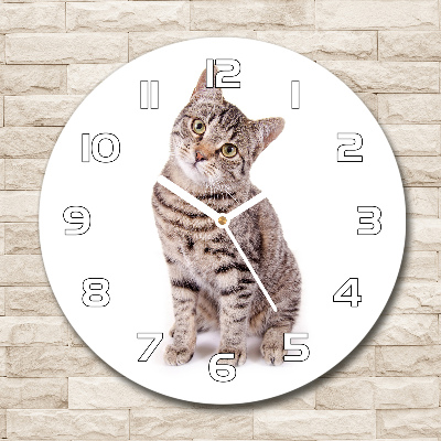 Wanduhr rund Katze