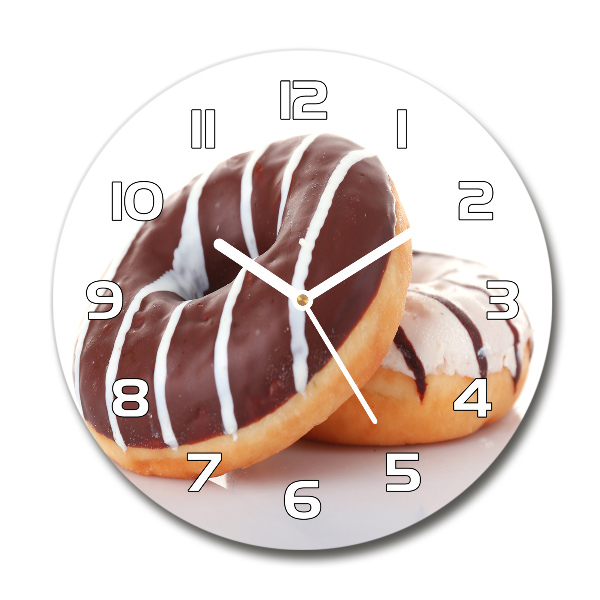 Wanduhr rund Schokoladen-Donuts
