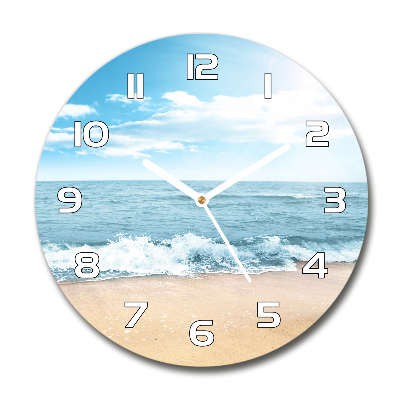Wanduhr glas rund Strand