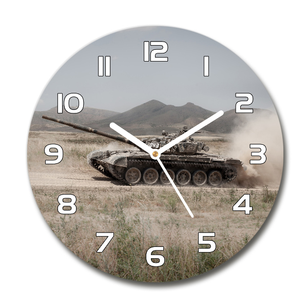 Wanduhr rund Panzer in der Wüste