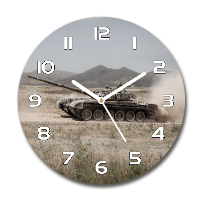 Wanduhr rund Panzer in der Wüste