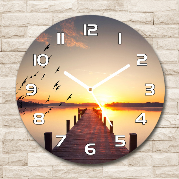 Wanduhr rund Sonnenuntergang