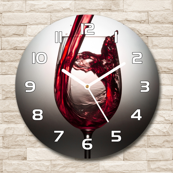 Wanduhr rund Rotwein
