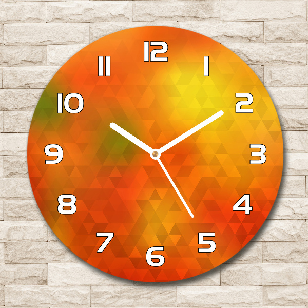Wanduhr glas rund Abstrakte Dreiecke