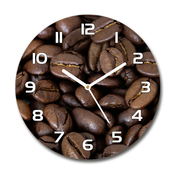 Wanduhr rund Kaffeebohnen