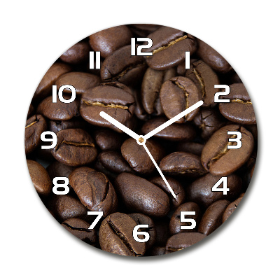 Wanduhr rund Kaffeebohnen