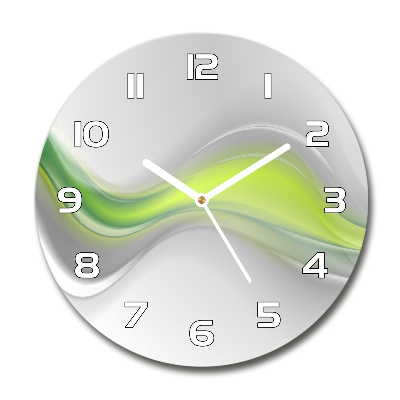 Wanduhr glas rund Abstrakte Wellen