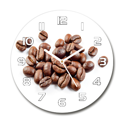Wanduhr rund Kaffeebohnen
