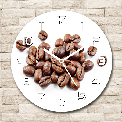 Wanduhr rund Kaffeebohnen