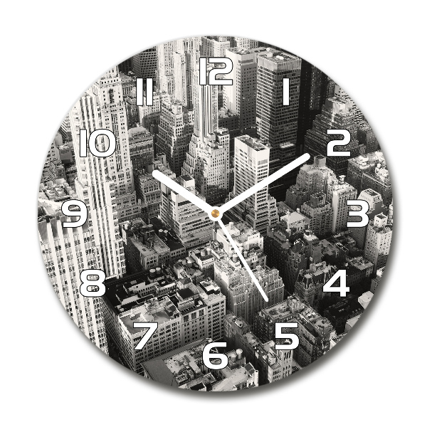 Wanduhr rund New York aus der Vogelperspektive