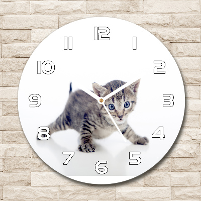 Wanduhr rund Kleine Katze