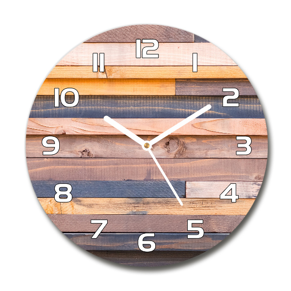 Wanduhr glas rund Holzwand