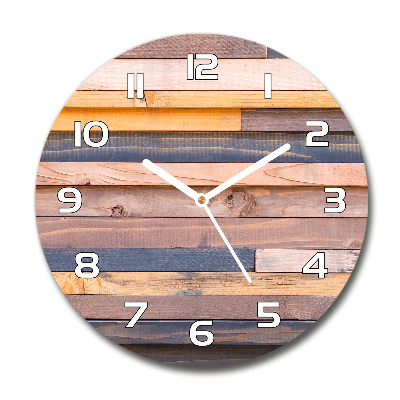 Wanduhr glas rund Holzwand