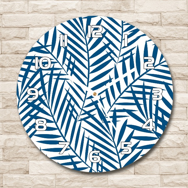 Wanduhr rund Palmenblätter