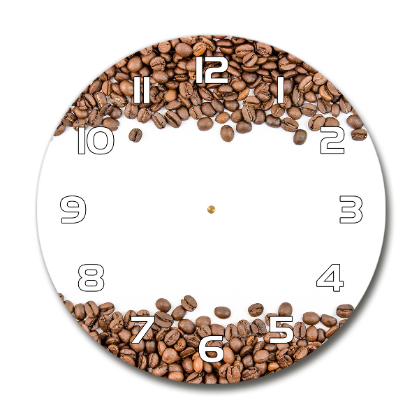 Wanduhr glas rund Kaffeebohnen