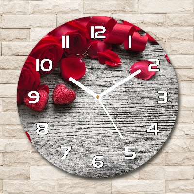 Wanduhr rund Rote Rosen