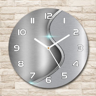 Wanduhr glas rund Metallabstraktion