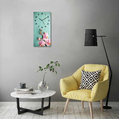 Moderne wanduhr Rosa Orchidee