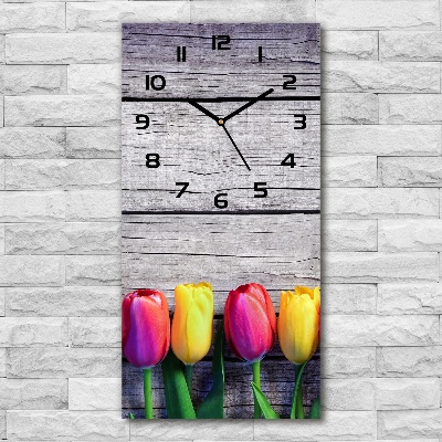 Wanduhr Bunte Tulpen
