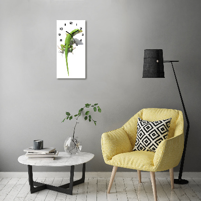 Wanduhr Grüne Eidechse