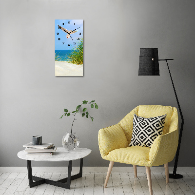 Wanduhr Möwe über den Dünen