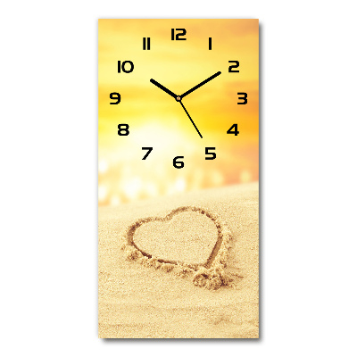 Moderne wanduhr Herz am Strand