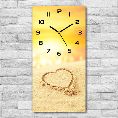 Moderne wanduhr Herz am Strand