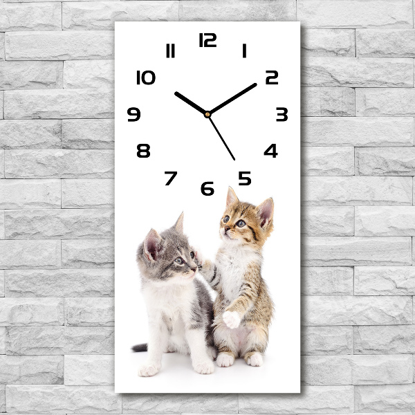 Moderne wanduhr Zwei kleine Katzen