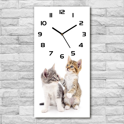 Moderne wanduhr Zwei kleine Katzen