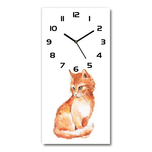 Moderne wanduhr Ingwerkatze