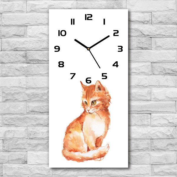 Moderne wanduhr Ingwerkatze