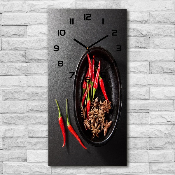Wanduhr Chilischoten