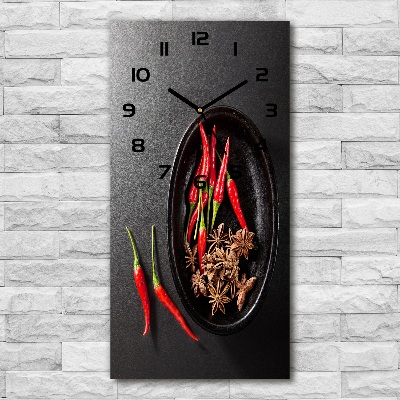 Wanduhr Chilischoten