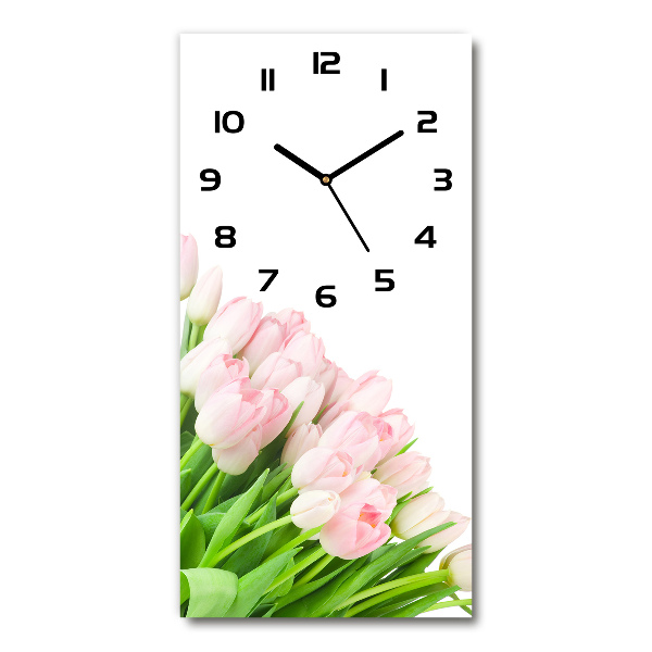 Wanduhr Rosa Tulpen