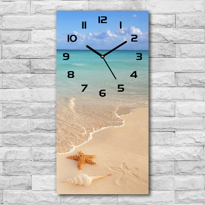 Moderne wanduhr Seesterne am Strand