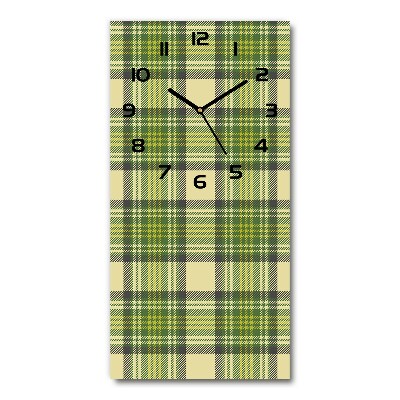 Wanduhr Grün kariert