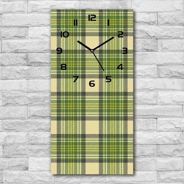 Wanduhr Grün kariert