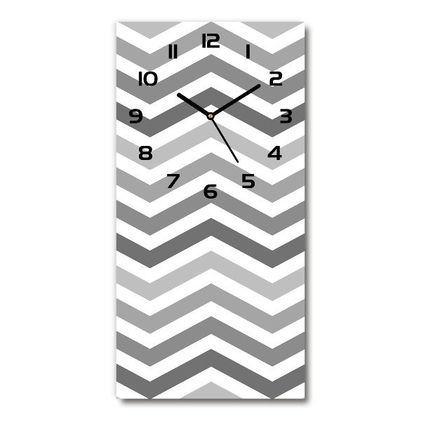 Wanduhr Graue Zickzacklinien
