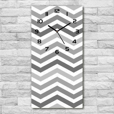 Wanduhr Graue Zickzacklinien