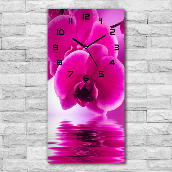 Wanduhr Rosa Orchidee