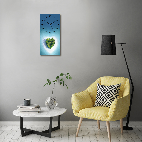 Moderne wanduhr herzförmiger Strand